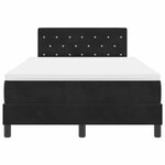 vidaXL Lit à ressort LED avec matelas Noir 120 x 200 cm Velours