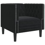 vidaXL Fauteuil Chesterfield noir velours