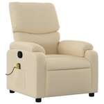 vidaXL Fauteuil de massage inclinable Crème Tissu