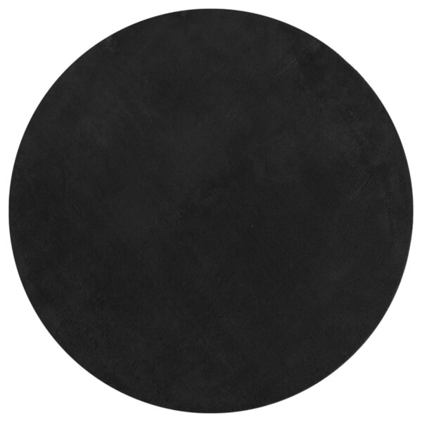 vidaXL Tapis HUARTE à poils courts doux et lavable noir Ø 80 cm
