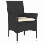 vidaXL Ensemble de salle à manger pour jardin 3 Pièces Noir Poly rotin