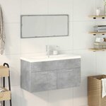 vidaXL Ensemble de meubles de salle de bain 3 Pièces gris béton
