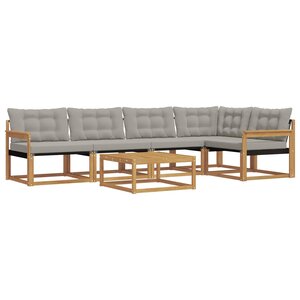 vidaXL Ensemble de canapés d'extérieur 6 Pièces Blanc et gris clair