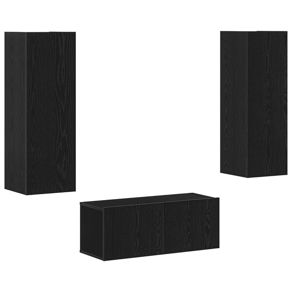Ensemble de meubles TV vidaXL 4 pièces Chêne noir Bois d'ingénierie