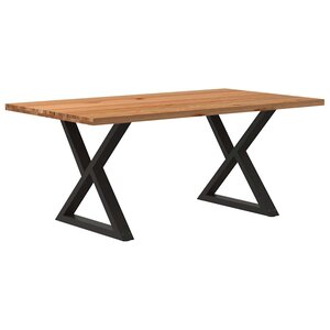 vidaXL Table à manger marron clair bois de chêne massif rectangulaire
