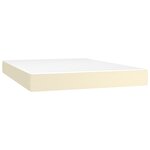 vidaXL Sommier à lattes de lit avec matelas et LED Crème 140x190 cm