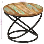vidaXL Table basse Ø50x40 cm bois de récupération massif et acier