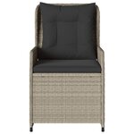 vidaXL Chaises inclinables de jardin lot de2 gris clair résine tressée