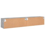 vidaXL Meubles TV muraux 2 Pièces gris béton 80x30x30cm bois d'ingénierie