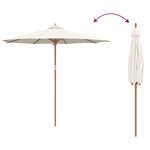 vidaXL Parasol de Jardin Crème Blanc 270x260 cm Bambou