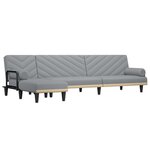 vidaXL Canapé-lit en forme de L gris clair 260x140x70 cm tissu