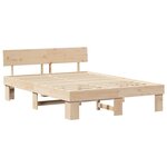 vidaXL Cadre de lit avec tête de lit Naturel 140 x 200 cm Pin massif