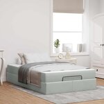 vidaXL Cadre de lit avec matelas avec matelas 2 Pièces Gris clair Velours