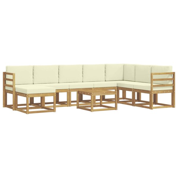 vidaXL Ensemble de canapés d'extérieur 9 pc Blanc et crème