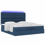 VidaXL Cadre de lit ottoman avec matelas bleu 200x200cm tissu