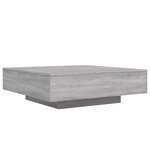 vidaXL Table basse avec lumières LED sonoma gris 100x100x31 cm