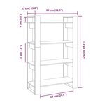 vidaXL Bibliothèque/Séparateur de pièce Blanc 80x35x125 cm Pin massif