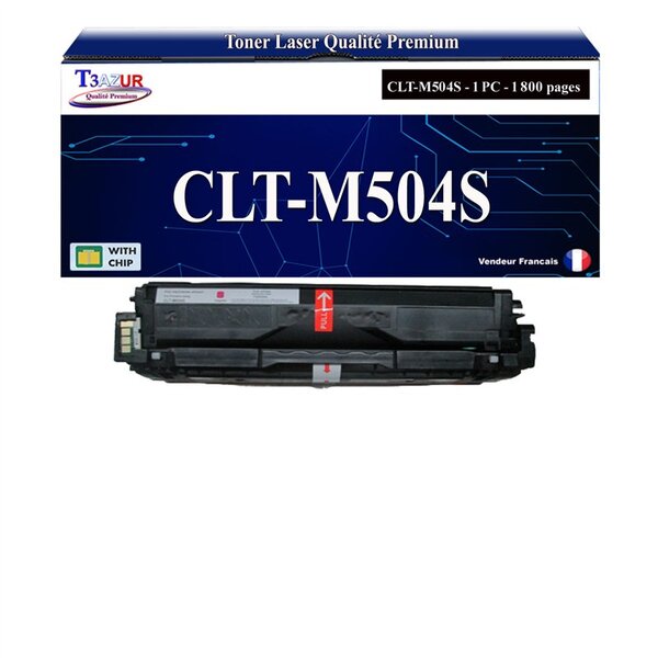 T3AZUR - Toner compatible avec Samsung CLT-M504S pour Samsung Xpress SL-C1453 - SL-C1454 SL-C1404 SL-C1810 SL-C1810W SL-C1860 SL-C1860FW - Magenta