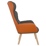 vidaXL Chaise de relaxation Gris foncé Tissu et PVC