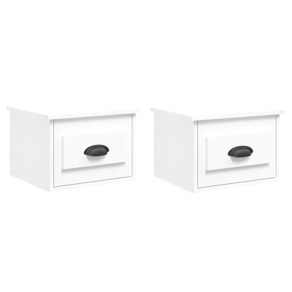 vidaXL Tables de chevet murales 2 Pièces blanc 41 5x36x28 cm