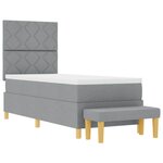 vidaXL Lit à ressorts avec matelas Gris clair 80 x 200 cm tissu