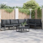 vidaXL Ensemble de canapé de jardin 6 Pièces Anthracite Acier