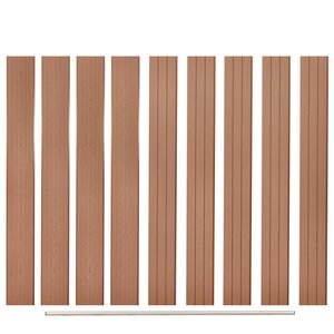vidaXL Panneaux de clôture de remplacement 9 Pièces WPC 170 cm Marron