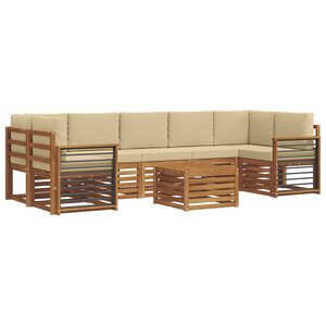 vidaXL Ensemble de canapés d'extérieur 8 Pièces Naturel et Beige
