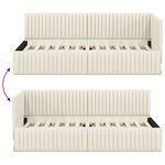vidaXL Cadre de lit d'angle avec tête de lit Crème 90 x 190 cm Velours