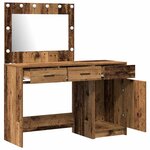 vidaXL Table de Toilette avec tiroir 2 Pièces Marron 40 x 41 x 75 cm