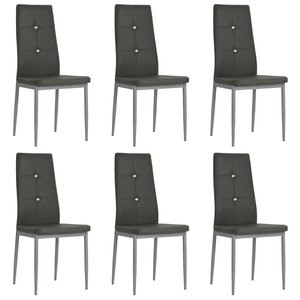vidaXL Chaises à manger lot de 6 gris similicuir
