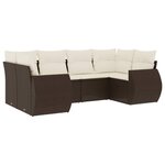 vidaXL Salon de jardin avec coussins 6 Pièces marron résine tressée
