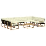 vidaXL Ensemble de canapés d'extérieur 10 Pièces Blanc et crème