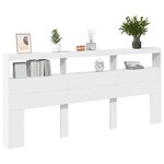 vidaXL Armoire tête de lit avec LED blanc 220x17x102 cm
