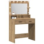 vidaXL Table de Toilette avec tiroir Chêne artisanal 79 x 41 x 135 cm
