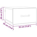 vidaXL Cabinet de chevet Chêne noir 35 x 35 x 20 cm Bois d'ingénierie