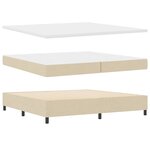 vidaXL Lit à ressorts avec tête de lit Crème 200 x 200 cm tissu