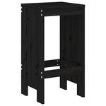 vidaXL Ensemble de bar de jardin 3 Pièces noir bois de pin massif