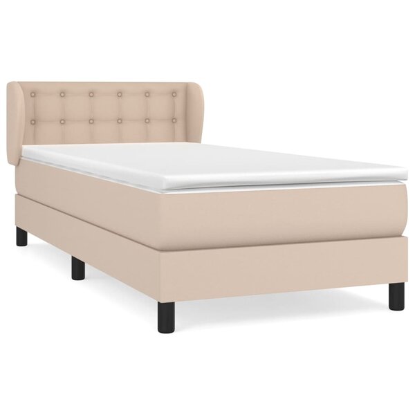 vidaXL Sommier à lattes de lit avec matelas Cappuccino 90x200 cm
