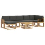 vidaXL Ensemble de canapés d'extérieur 8 Pièces Blanc et anthracite
