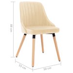 vidaXL Chaises à manger lot de 6 crème velours