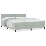 Lit à ressorts vidaXL avec matelas Gris clair Super King en velours
