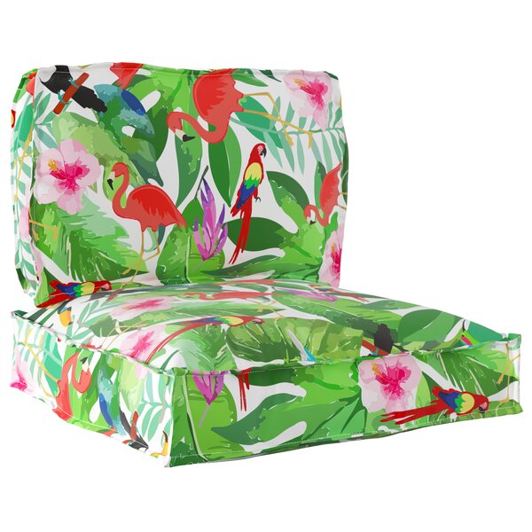 vidaXL Set de coussins de palette Floral 2 Pièces Jungle tropicale