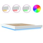 vidaXL Cadre de lit avec lumières LED sans matelas blanc 160x200 cm