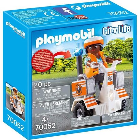 Playmobil 70052 - city life les secouristes - secouriste et gyropode