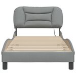vidaXL Cadre de lit avec lumières LED gris clair 80x200 cm tissu