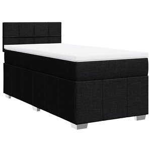 vidaXL Sommier à lattes de lit et matelas Noir 80x200 cm Tissu