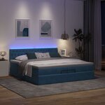vidaXL Cadre de lit ottoman avec matelas bleu foncé 200x200 cm velours