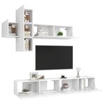 vidaXL Ensemble de meuble TV 7 Pièces Blanc Bois d'ingénierie