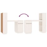 vidaXL Bureau Blanc 110x53x117 cm Bois massif de pin